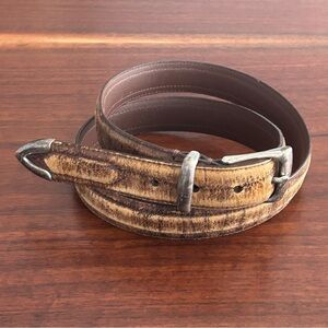 Fossil Vintage Italian Full Grain Cowhide Tan Leather Belt Size 36